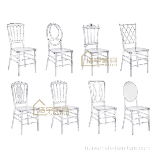 Fauteuils de résine blanche de mariage et ensemble de table